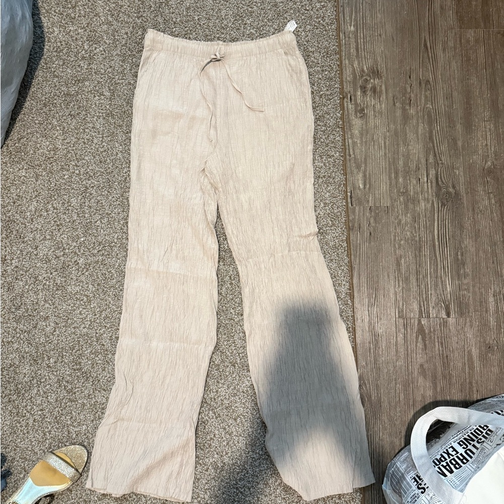 Zara Light Tan Drawstring Pants